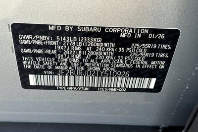 2026 Subaru OUTBACK Touring XT