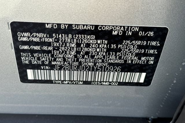2026 Subaru OUTBACK Touring XT