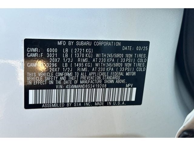 2025 Subaru Ascent Onyx Edition Touring