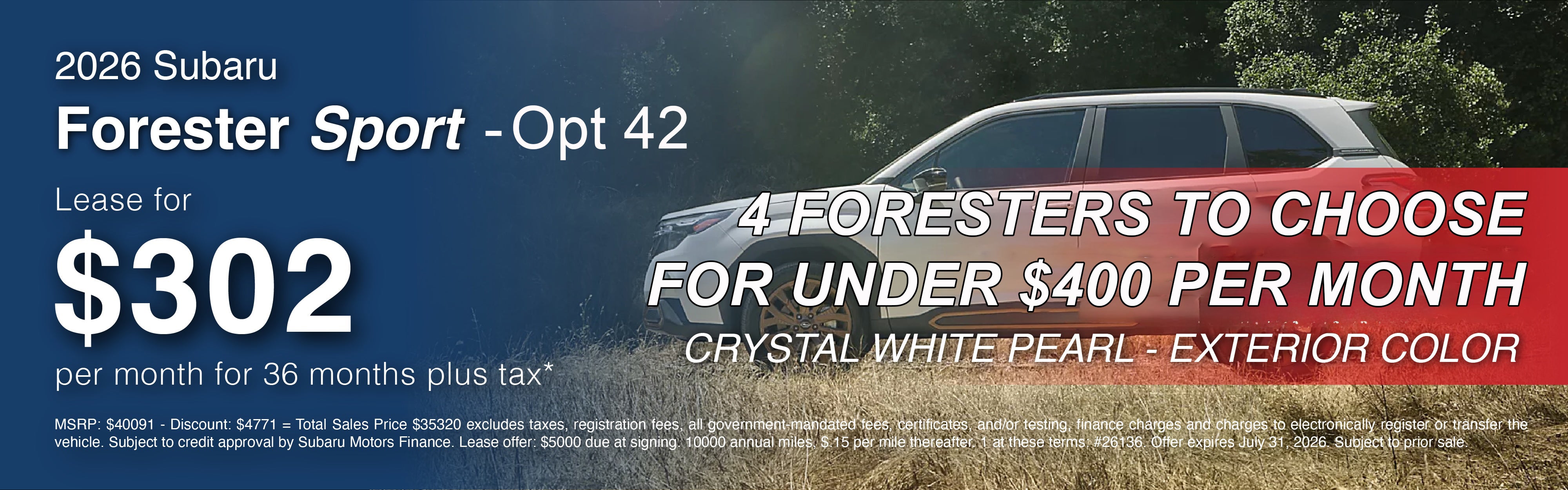 2026 Subaru Forester Sport - Opt 42