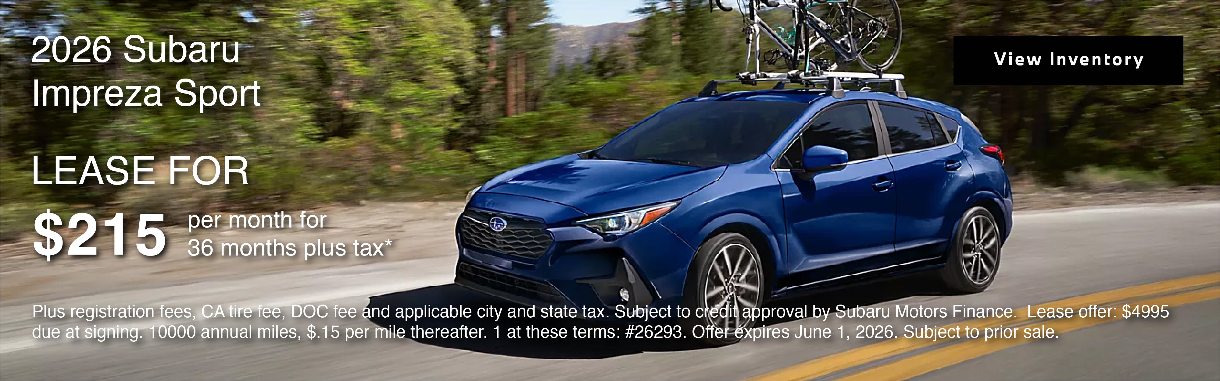 2026 SUBARU IMPREZA SPORT