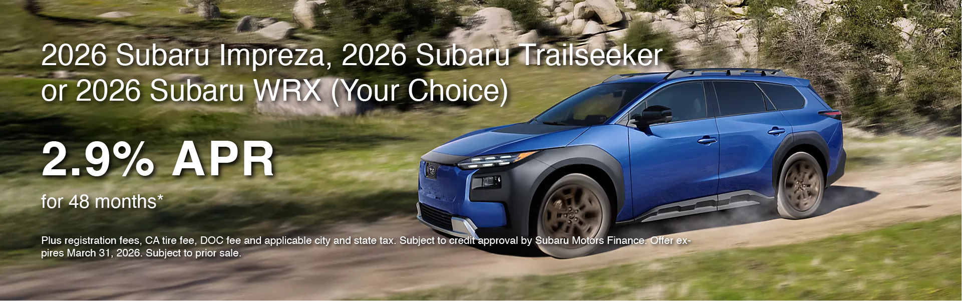 2026 Impreza, Trailseeker, or WRX