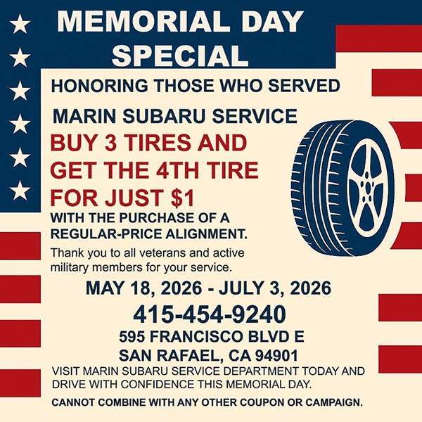 BUY 3 TIRES GET THE 4TH FOR $1